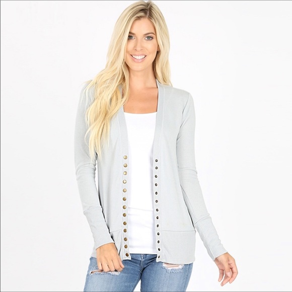 Blush Long Sleeve Snap Button Cardigan - Picture 2 of 7